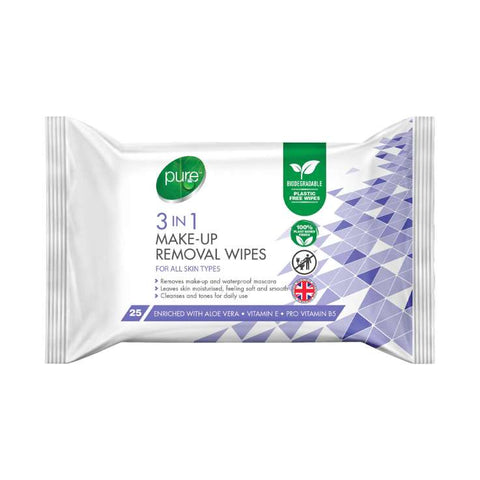 Pure 3 in 1 make-up removal wipes