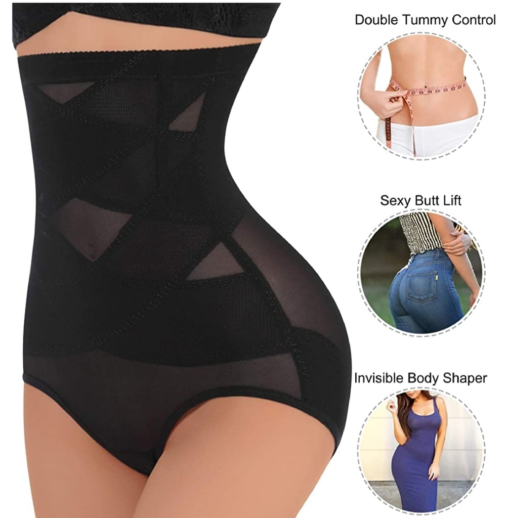 Double Tummy Control Panty Waist Trainer Body Shaper,High Waisted