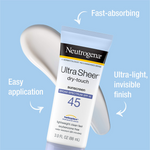 Neutrogena Ultra Sheer Dry-Touch Water Resistant and Non-Greasy Sunscreen Lotion with Broad Spectrum SPF 45